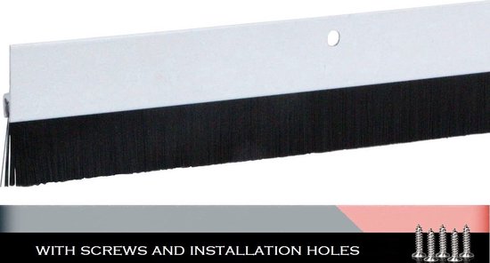 Deurborstel - Stripborstel - Afdichting met borstel - 90 cm - met Installatie Gaten - met Schroeven - aluminium -isolatiestrip - Deurstrip