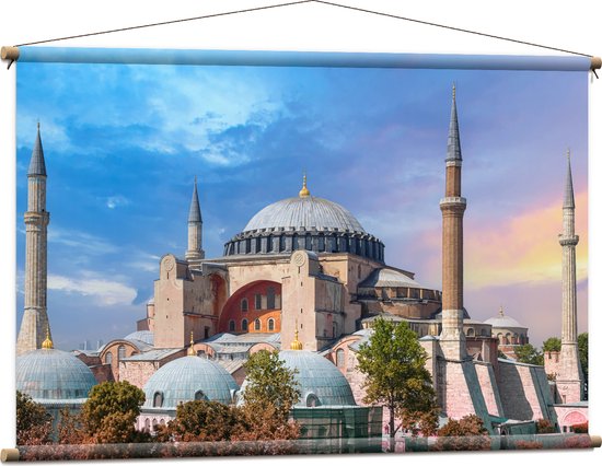 Textielposter - Hagia Sophia Moskee, Turkije - 120x80 cm Foto op Textiel