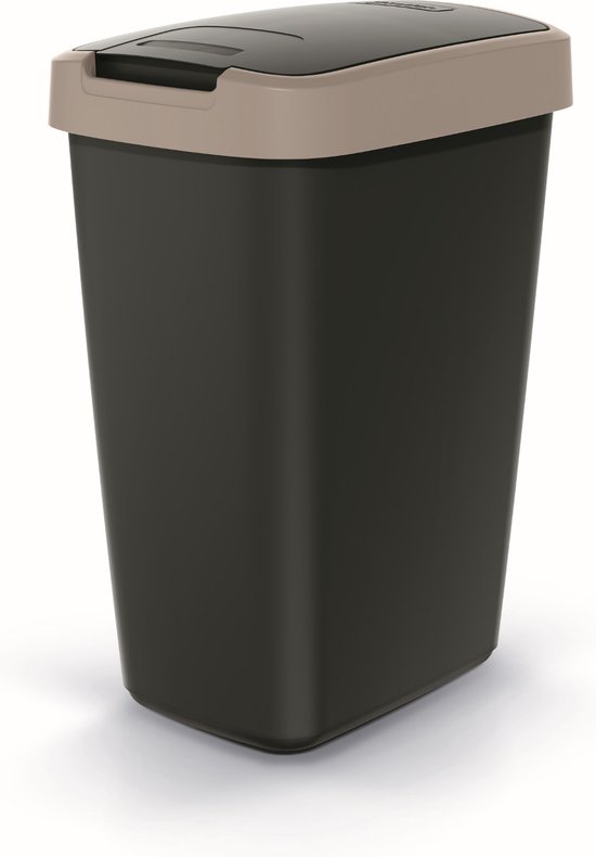 Tayg Afvalcontainer 120 liter met pedaal en eenkleurig, bruin, 443237