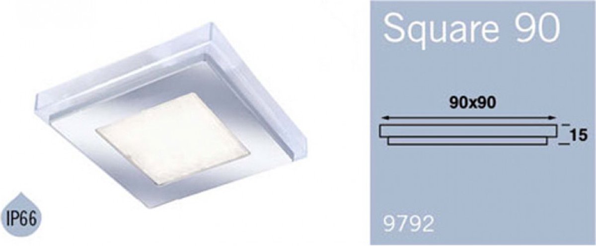 Opbouwspot Square 90 2W 9 LED's Wit