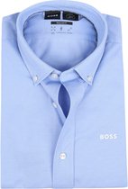 BOSS Joe regular fit overhemd - structuur - blauw - Strijkvriendelijk - Boordmaat: 42