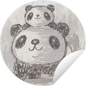 Garden Circle Enfant - Panda - Maman - 120x120 cm - Affiche de Jardin Ronde - Extérieur - XXL