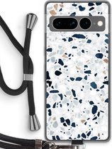 Case Company® - Hoesje met koord geschikt voor Google Pixel 7 Pro hoesje met Koord - Terrazzo N°1 - Telefoonhoesje met Zwart Koord - Bescherming aan alle Kanten en Over de Schermrand