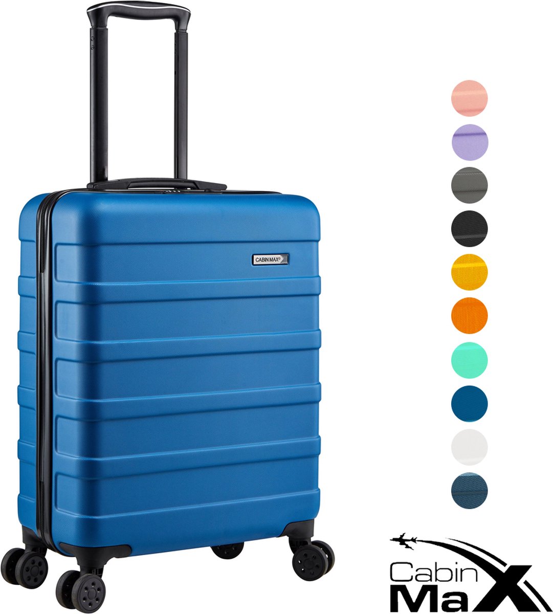 CabinMax Koffer - Handbagage 40L - Harde Reiskoffer - 55x40x20cm - Aegean Blue