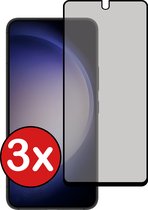 Screenprotector Geschikt voor Samsung S23 Screenprotector Privacy Glas Gehard Full Cover - Screenprotector Geschikt voor Samsung Galaxy S23 Screenprotector Privacy Tempered Glass - 3 PACK