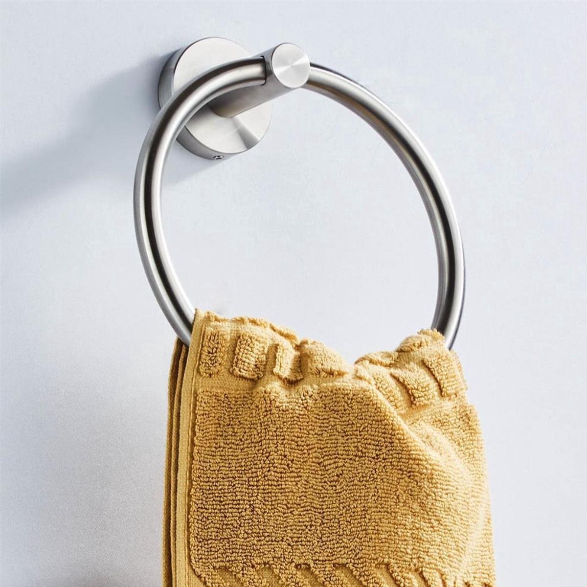 RVS Stainless Handdoekring - Handdoekrek badkamer Zilver - Handdoekhouder - RVS - Handdoekbeugel - Hangend