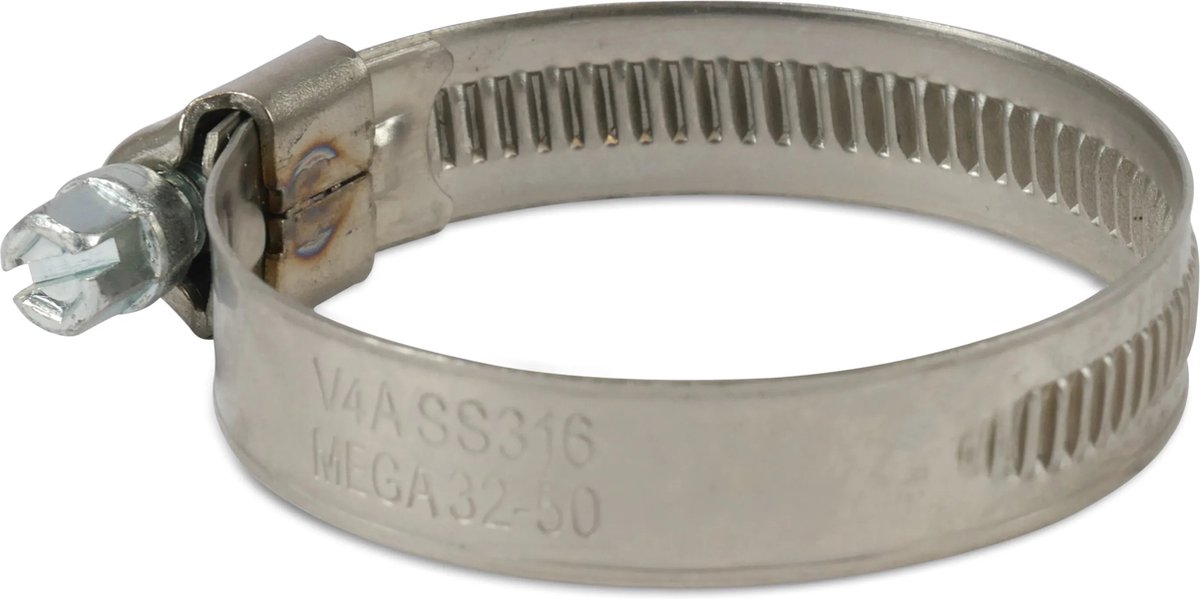 Mega Wormschroefslangklem RVS 316 40 mm x 60 mm type W5 12 mm, per 10 stuks
