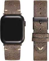 Convient au bracelet Apple Watch 38 / 40 / 41 mm - Série 1 2 3 4 5 6 7 8 SE - Bracelet de montre Smartwatch iWatch - 38 mm 40 mm 41 mm - Fungus - Cuir PU - Grijs - Coutures en V