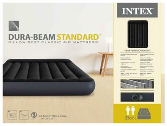 Matelas gonflable Intex Pillow Rest Classic avec pompe intégrée - 2  personnes - 191 x