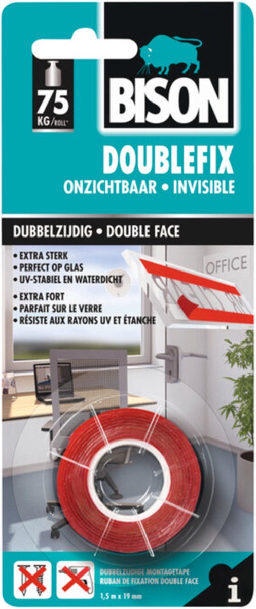 Bison - Doublefix Onzichtbaar - 6 x 1,5 meter - Voordeelverpakking
