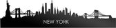 Skyline New York Zwart Glanzend - 100 cm - Woondecoratie - Wanddecoratie - Meer steden beschikbaar - Woonkamer idee - City Art - Steden kunst - Cadeau voor hem - Cadeau voor haar - Jubileum - Trouwerij - WoodWideCities
