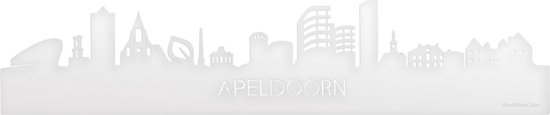 Skyline Apeldoorn Wit Glanzend - 120 cm - Woondecoratie - Wanddecoratie - Meer steden beschikbaar - Woonkamer idee - City Art - Steden kunst - Cadeau voor hem - Cadeau voor haar - Jubileum - Trouwerij - WoodWideCities