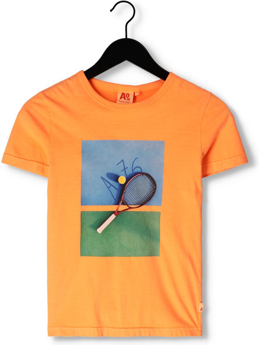 Ao76 Mat T-shirt Tennis Polo's & T-shirts Jongens - Polo shirt - Oranje - Maat 140