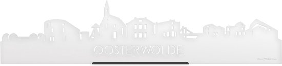 Standing Skyline Oosterwolde Wit Glanzend - 40 cm - Woon decoratie om neer te zetten en om op te hangen - Meer steden beschikbaar - Cadeau voor hem - Cadeau voor haar - Jubileum - Verjaardag - Housewarming - Aandenken aan stad - WoodWideCities