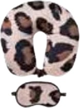 Nekkussen / oogmasker met panther print EDISON - Zwart / Bruin - Polyester / Spandex