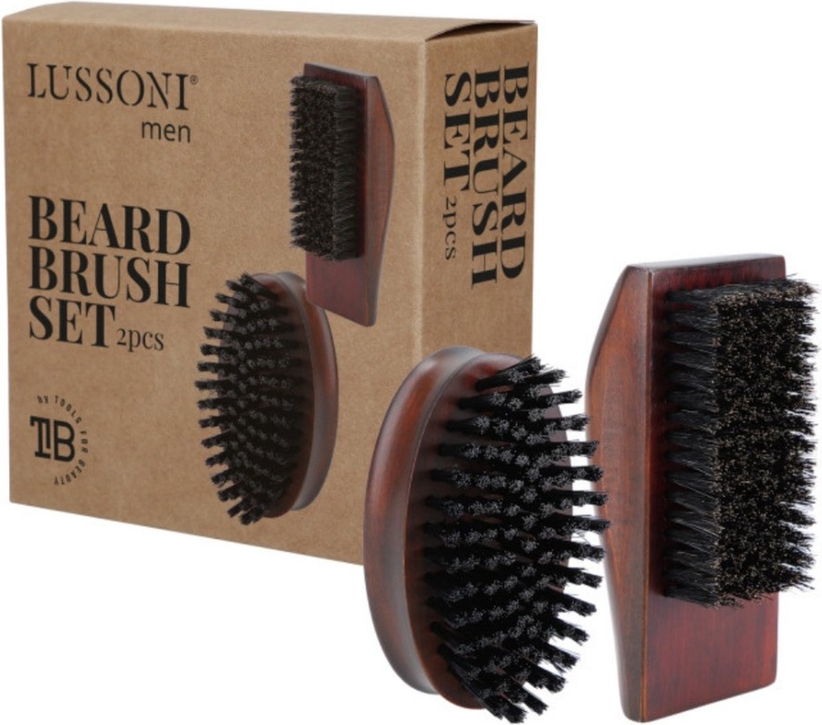 Lussoni - Beard Brush Set - Vegan + Natural Brush