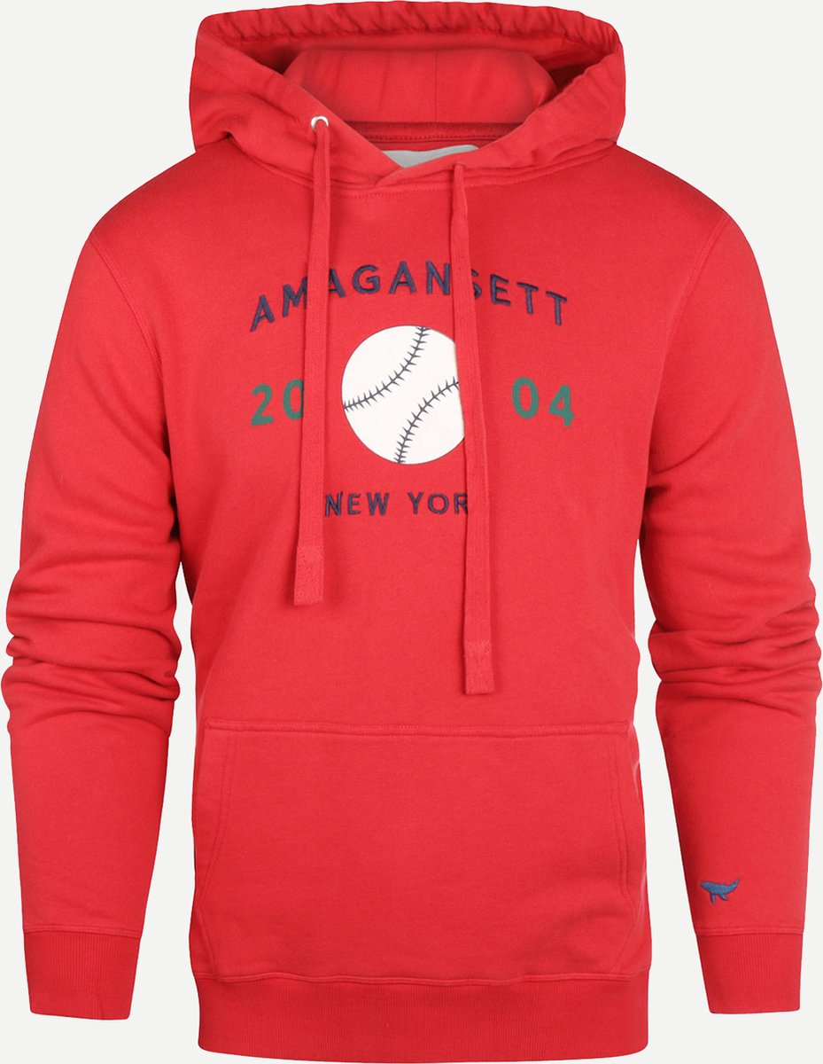 Amagansett Lente/Zomer 2023 Trui Hoody Baseball Mannen - Regular fit - Organic Cotton - Rood (L)