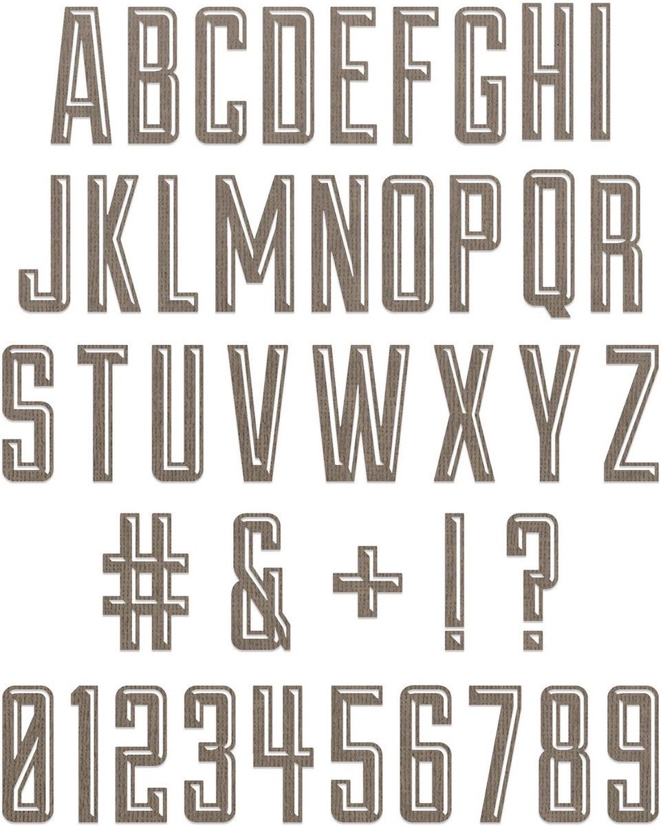 Sizzix Thinlits Die Set Alphanumeric Emporium 41stuks