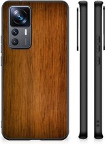 Leuk Case Super als Vaderdag Cadeaus Xiaomi 12T | 12T Pro Smartphone Hoesje met Zwarte rand Donker Hout