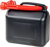 Benzineblik 5 liter, brandstofblik UN-gekeurd, reserveblik met veiligheidssluiting zwart/rood