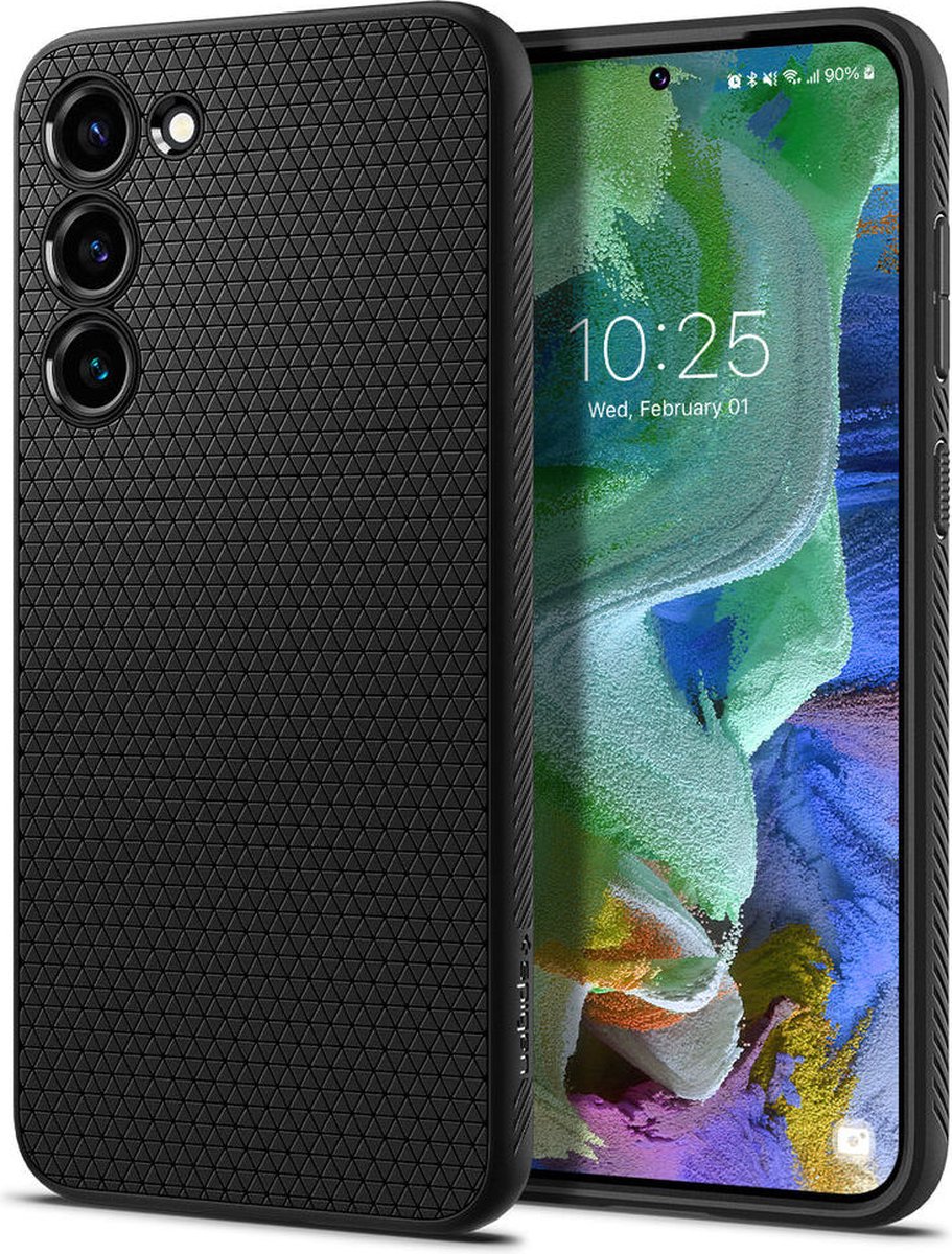 Geschikt voor Spigen Samsung Galaxy S23 Plus Back Cover Hoesje - Zwart