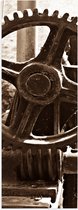 WallClassics - Poster Glanzend – Tandwiel van Aandrijfmachine - 20x60 cm Foto op Posterpapier met Glanzende Afwerking
