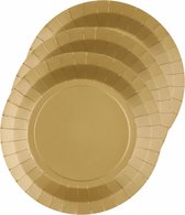 Santex feest bordjes rond - goud - 20x stuks - karton - 22 cm