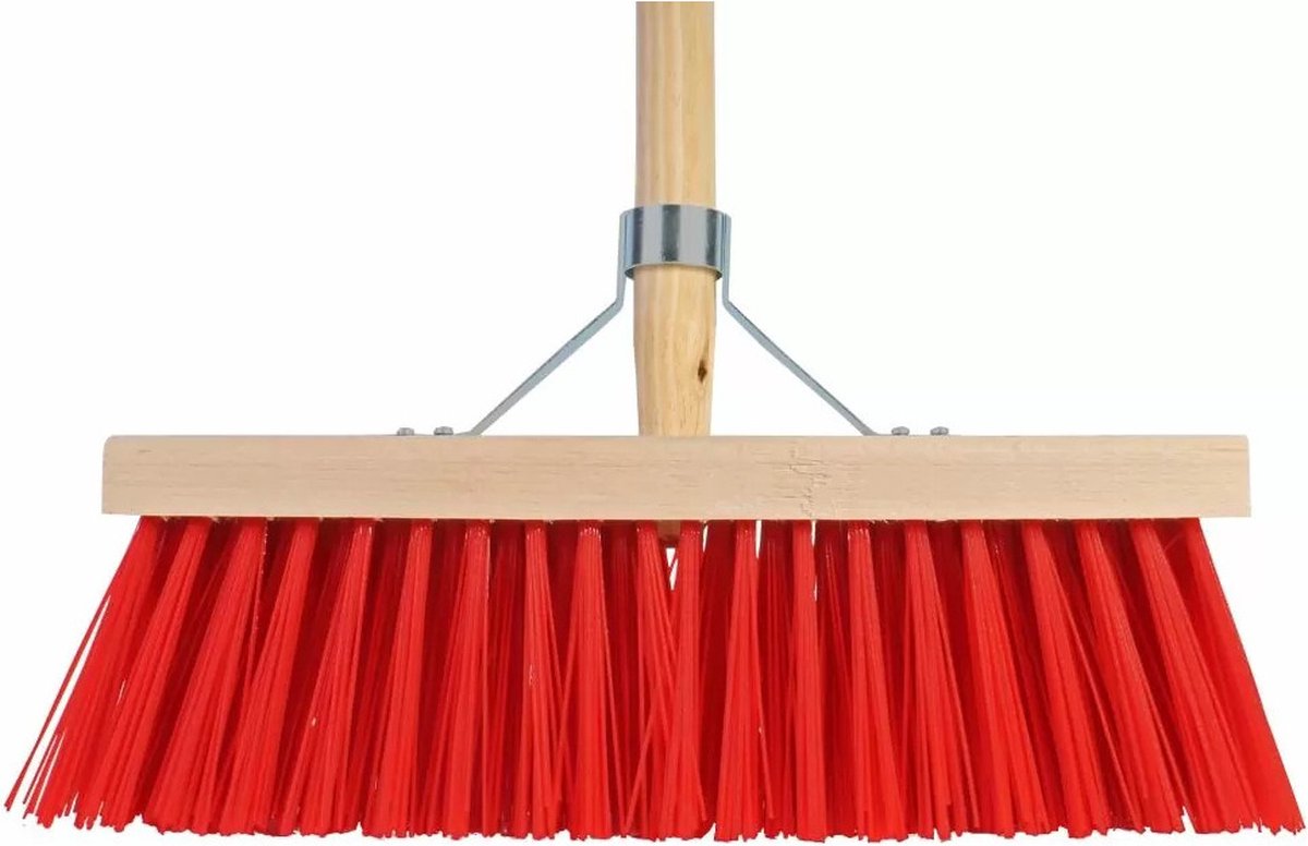 Goedkoopste Talen Tools Buitenbezem - FSC hout - nylon - 35 cm - 130 cm tuinbezem