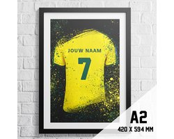 Sittard Poster Voetbal Shirt A2+ Formaat 43,2 x 61 cm (Posters gepersonaliseerd met eigen naam en nummer) Voetbal Cadeau
