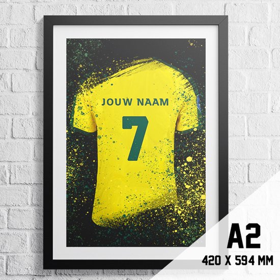 Fortuna Sittard Poster Voetbal Shirt Format A2 420 x 594 mm (personnalisé avec eigen naam et numéro)