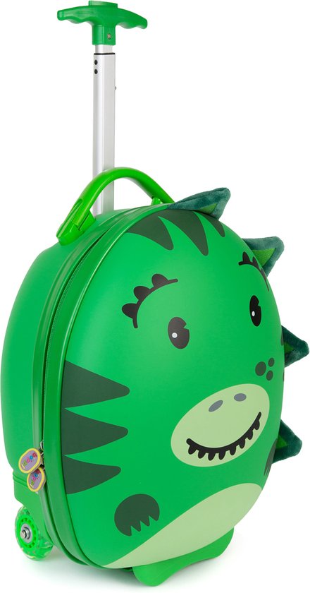 Boppi - kindertrolley - dino - handbagage - lichtgewicht - duurzame hardcase - 17L - kinderkoffer met wieltjes - verstelbare handgreep