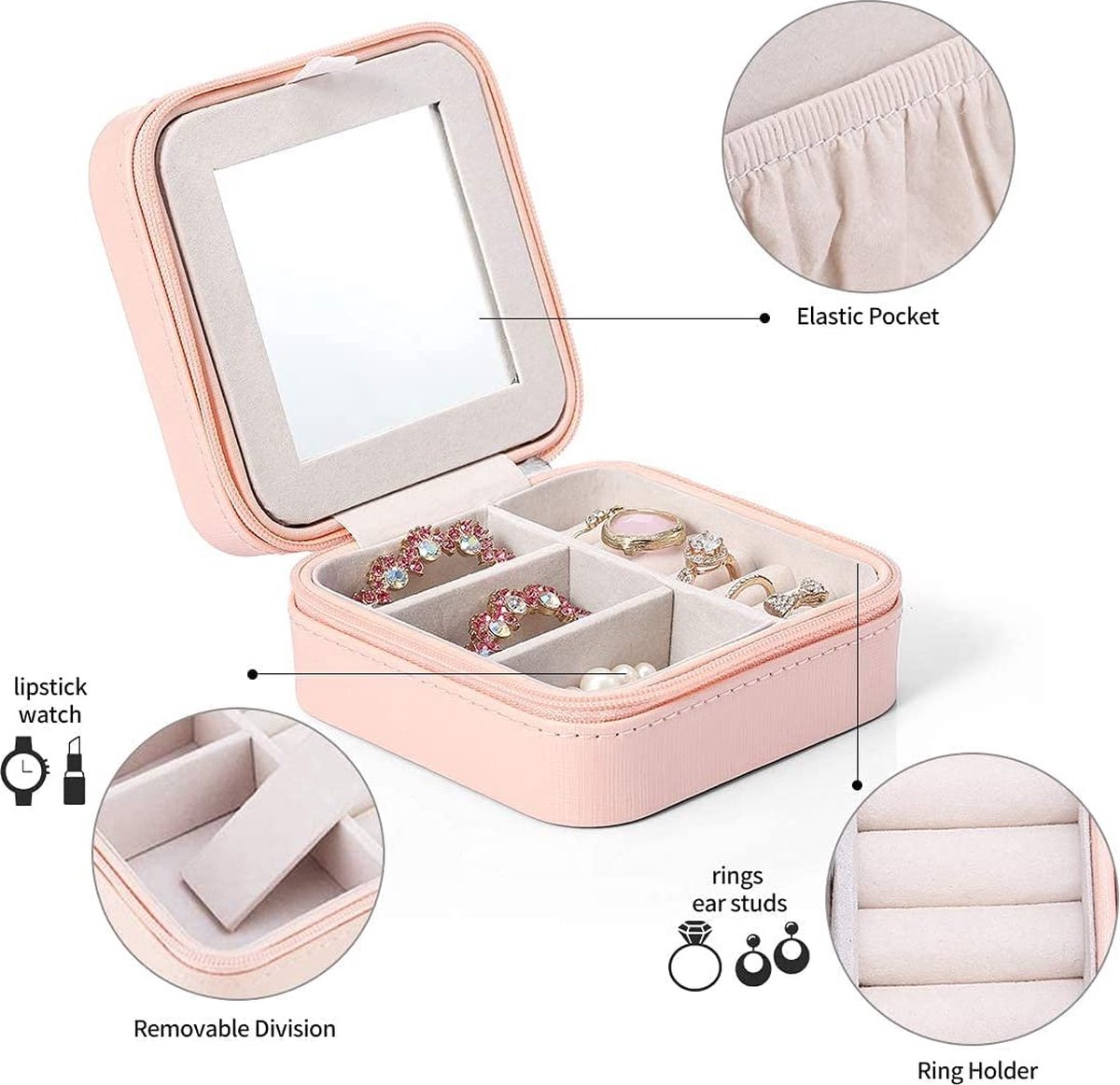 BOTC Sieradendoos - Luxe Sieradenhouder - Bijouteriedoos Opbergbox - Juwelen Opbergdoos — cadeau in Sieraden - foto 2