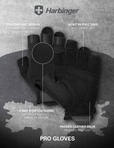 Gloves Harbinger Pro - Protège-poignets de Fitness pour hommes et femmes - Légers et flexibles - L - Unisexe - Zwart - Gym & Crossfit Training - Musculation