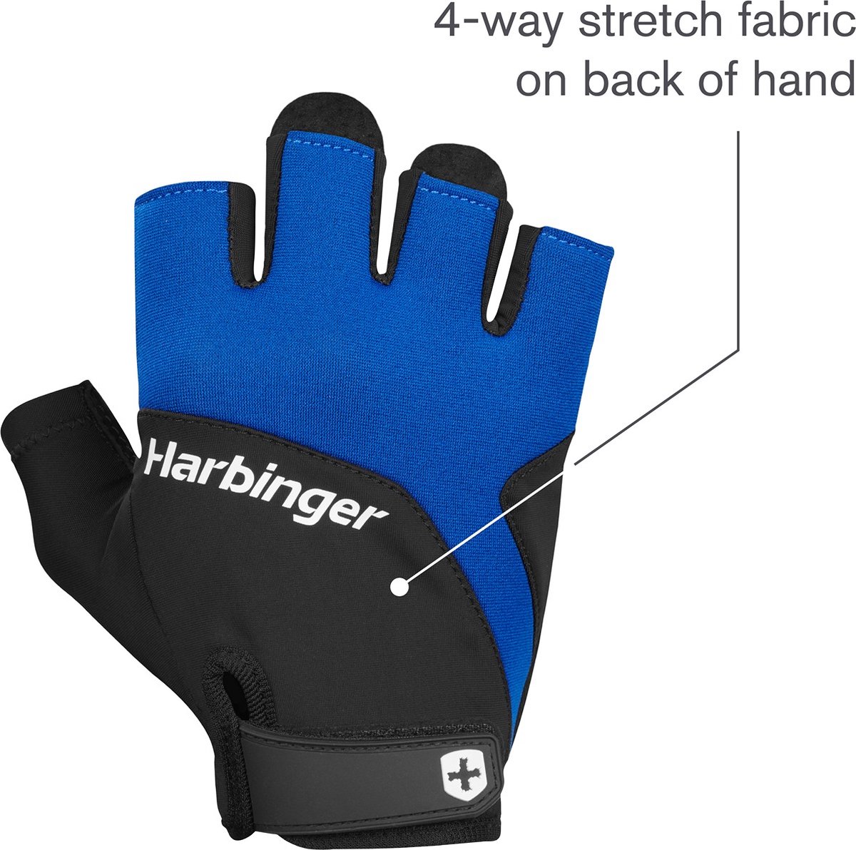 Harbinger Training Grip Gloves - Fitness Handschoenen Heren & Dames - Deadlifting - L - Unisex - Blauw - Gym & Crossfit Training - Krachttraining