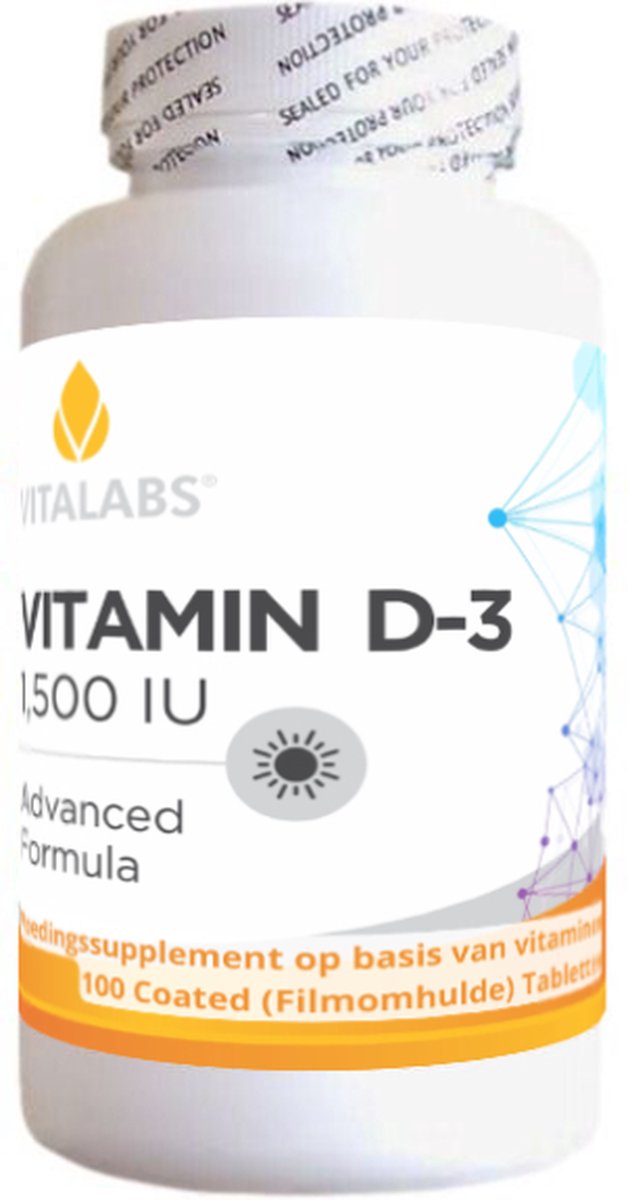 Goedkoopste VitaTabs Vitamine D3 - 37,5 mcg / 1.500 IE - 100 tabletten - Voedingssupplementen