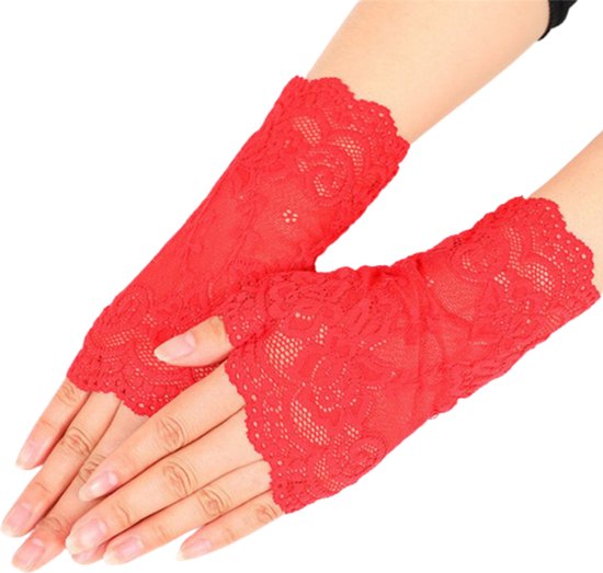 Winkrs - Rode Vingerloze Vrouwen Handschoenen