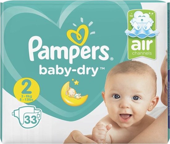 Goed gevoel onderbreken ideologie Pampers Baby Dry Luiers Maat 2 (3-6 kg) 33 stuks | bol.com
