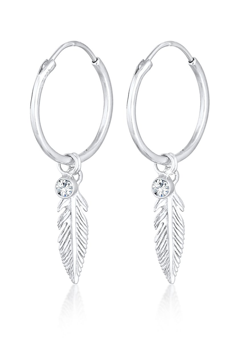 Elli Oorbellen - 925 sterling zilver - Kristallen - Oorring Veer Boho