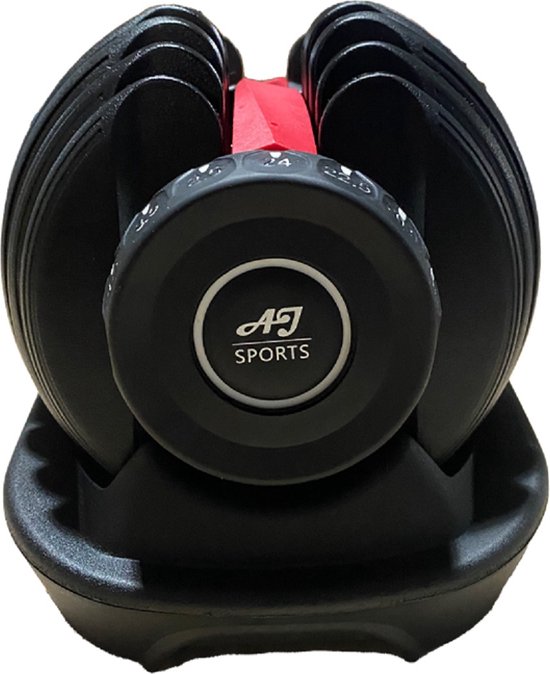AJ-Sports Verstelbare Dumbell 24 KG - 2kg t/m 24kg - Dumbells set - Gewichten set - Halterset - Fitness gewichten - Krachttraining - Fitness - Gym - Sport - 15 Dumbells in één! - Let op PER STUK = 1 Dumbbell!