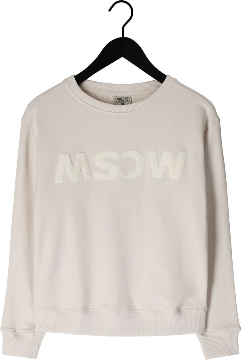 Moscow 62-04-logosweater Truien & Vesten Dames - Sweater - Hoodie - Vest- Gebroken wit - Maat M