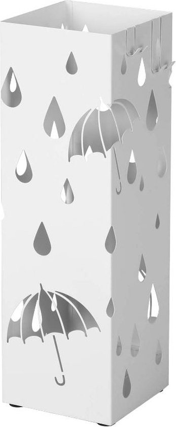 MIRA Home - Parapluhouder - Paraplustandaard - Opbergen - Metaal - Modern - Wit - 15,5x15,5x49cm
