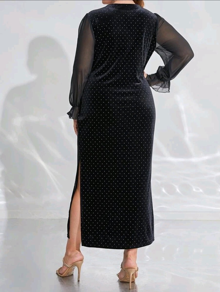 Fabienne Chapot maxi jurk Caro Tara met stippen blauw