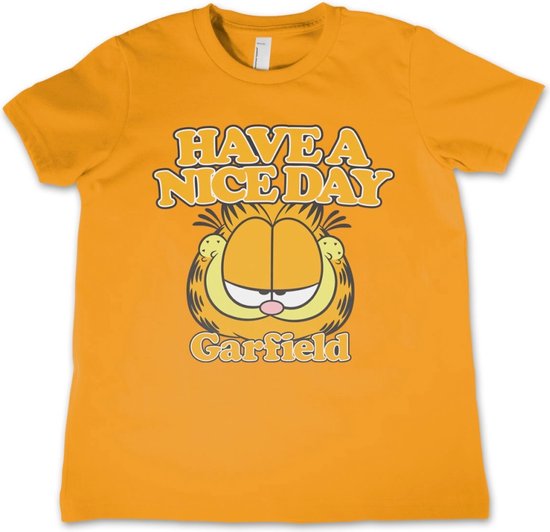 Garfield Kinder Tshirt -Kids tm 8 jaar- Have A Nice Day Oranje