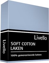 Livello Drap de lit Soft Coton Bleu 160x270