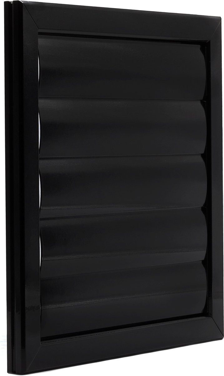 400 mm, zwarte ventilatierooster met vezel-mesh-achterkant