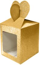 doos goud glitter 6 stuks met strik sluiting en venster cadeau-doos vierkant