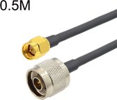 SMA Male naar N Male RG58 coaxiale adapterkabel, kabellengte: 0,5 m