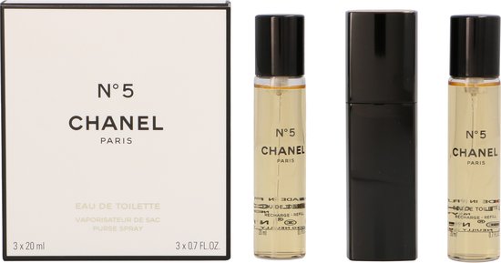 Chanel N°5 Twist and Spray - 3 x 20 ml - eau de toilette - 1 hervulbare spray + 2 navullingen - Chanel