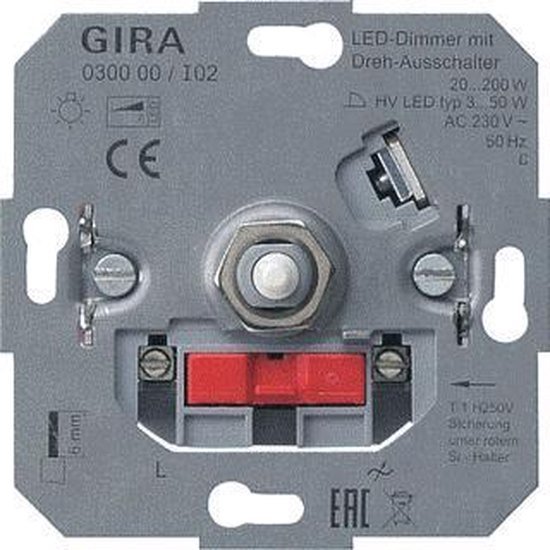 GIRA 0300 00 Ingebouwd Dimmer & schakelaar Grijs