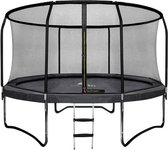 Trampoline - met veiligheidsnet en ladder - 244 cm - zwart